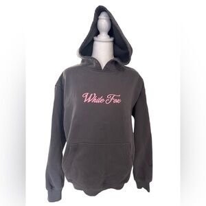 White Fox Puff Logo Hoodie XXS/XS Gray Pink